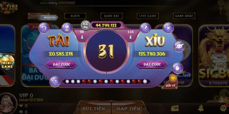 Trò chơi tài xỉu rất được lòng các bet thủ tại iWin